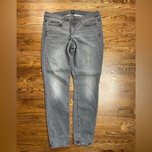 Gap 1969 Women’s Gray Distressed True Skinny Denim Jeans Size 32 Regular